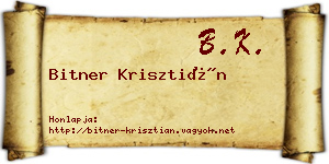 Bitner Krisztián névjegykártya